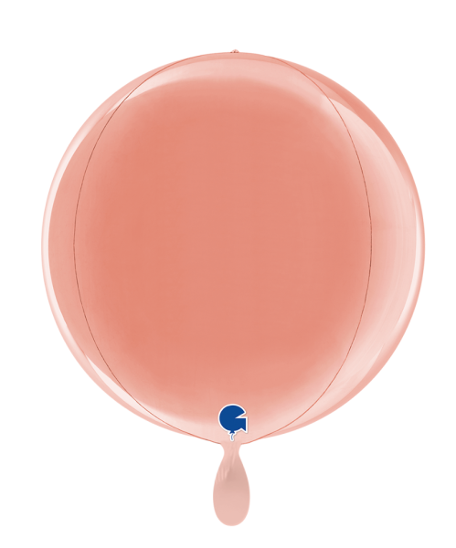 XL Folienballon Orbz - Roségoldene Kugel - ø 38cm
